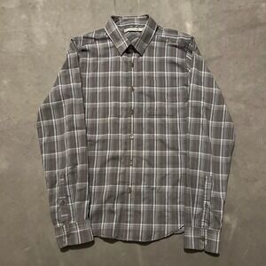 Icebreaker Plaid Merino Wool Button Up Long Sleeve Shirt Mens‎ Small Grey